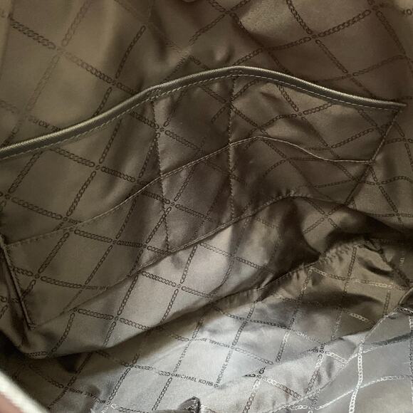 MICHAEL KORS Large Black Gabardine Nylon EVA Shopper Tote Saffiano Leather Trim - Picture 14 of 16